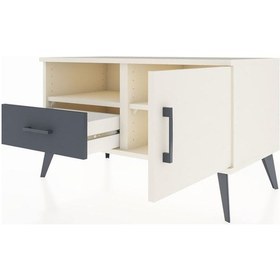 Resim Hyperion Şifonyer 2 Raflı Tek Çekmeceli Tek Kapaklı 88x44x48 Aytaşı-aytaşı/antrasit Aytaşı/antrasit 