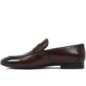 Resim Derimod Black Erkek Kahverengi Deri Klasik Loafer - Kahverengi / 4 
