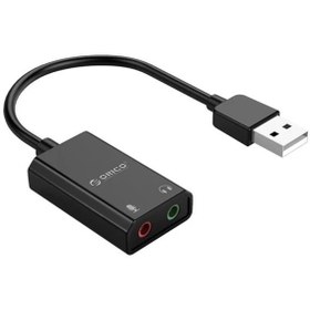 Resim Orico USB 2.0 TRS 3.5mm Jack Girişli Harici Ses Kartı Siyah 