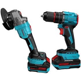 Resim Catpower E1030 Kömürsüz Li-on Akülü 2'li Matkap + Avuç Taşlama Kombo Set 