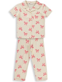 Resim Civil Girls Fiyonk Desenli 2-5 Yaş Pijama Takımı - Fil Dişi - Fil Dişi / 4-5 Yaş 
