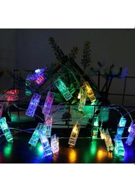 Resim Greyder Gd972 Şerit Pilli Aydınlatma 2 Metre 10 Adet Rgb Mandal Led Çok Renkli 