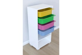 Resim Remaks 4 Sepetli Oyuncak Dolabı Çok Amaçlı Dolap - Renkli 