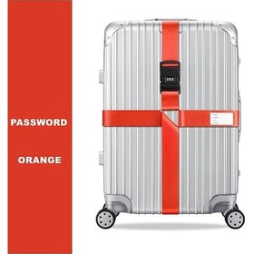 Resim Queenshow Anti-hırsızlık Bagaj Kemeri - Çapraz Askılı, Şifre Ayarlanabilir Bavul Kemerleri Kahverengi 