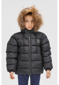 Resim Benittokids Erkek Çocuk Natürel Kürklü Mont 51289 Lacivert 