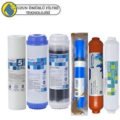 Resim Pemax Water Solutions Purefer Açık Kasa Çift Karbonlu Sertifikalı 6'lı Vontron Helixfil Yüksek TDS Mebran Mineralli 