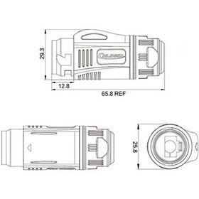 Resim BD-24-C/RJ45/015/PE-43-001A Su Geçirmez Ethernet Konnektörü - Erk 