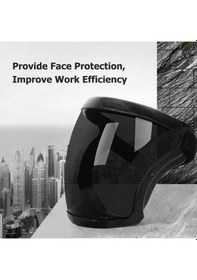 Resim Padalink Kaynaklı Isı Dayanımlı 120 C Kaynak Korumalı Maske - Soluklu, Yer Değiştirilebilir Paspaslı Siyah Kare Ve Lensli 