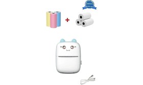 Resim Eco Port Mini Fotoğraf Yazıcı Kablosuz Etiket Yazıcı Baskı Makinesi Ios Android Uyumlu Termal Printer Mavi 