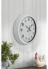 Resim 40 Cm Beyaz Metal Standart Duvar Saati Diğer 