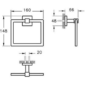 Resim Q-line A44994 Halka Havluluk, Krom Siyah 