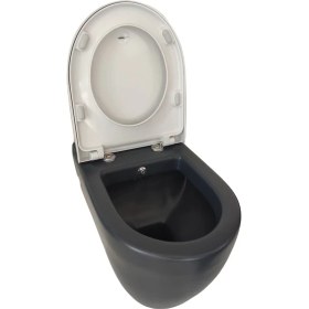 Resim Güral Vit Uno Asma Klozet Mat Antrasit Renk + Beyaz Kapak 