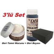 Resim Derby Mont Direksiyon Koltuk Deri Boyası ve Tamir Macunu 3'lü Set 