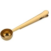 Resim Çelik Yaylı Kahve Ölçü Kaşığı, 10 Ml, Klipsli (Gold) 