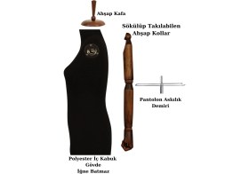 Resim Manken İstanbul Ahşap Kukla Kollu Bayan Terzi Mankeni 