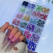Resim 5200 adet Parıldayan Düz Sırtlı Tırnak Sanatı Taşları - 2mm-6mm Kristal Mücevherler DIY Moda, Ayakkabı, Giyim, Makyaj & Çanta Süslemeleri için 