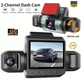 Resim Sandwich Motion003 Etymoofox F412 3 Kanallı Araç Kamerası Gece Görüşlü 1080p 720p Döngü Kayıt Park Modu 