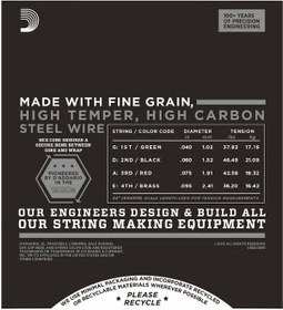 Resim D'addario Ecb80 Chromes Bas Gitar Teli 40-95 