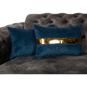 Resim RENKLİ EV TASARIM 35x50 Cm Lacivert Gold Ayna Detaylı Içi Dolgu Elyaf Gizli Fermuarlı 
