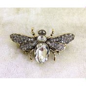 Resim Yusufçuk Swarovski Taşlı Elmas Montür Yaka İğnesi Broş N11.60 Altın 