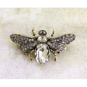 Resim Yusufçuk Swarovski Taşlı Elmas Montür Yaka İğnesi Broş N11.60 Altın 