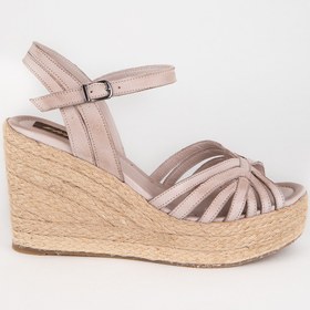 Resim Elile Shoes Kadın Vizon Hakiki Deri Bantlı Sandalet 
