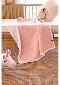 Resim Fluffy Bebek Battaniyesi 80x100 Solid Pembe Kundak Puset Çift Taraflı Koyun Tüyü Battaniye 100x80 