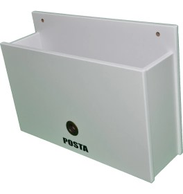 Resim Mimoza Ahşap Posta Kutusu Beyaz 