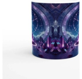 Resim Yay Burcu Baskılı Kahve Kupası - Büyülü Kristal Mağarası Temalı Vs3 