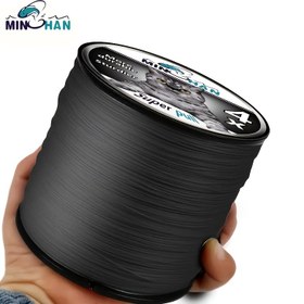 Resim Dayanıklı 4 İplikli Örgülü PE Olta İpi - Ultra Esnek, Gerilmeyen, Aşınmaya Dayanıklı Ana Hattı Tuzlu Su, Tatlı Su, Buz Balıkçılığı, Uçurtma, Ağlar İçin - 300m/328YDS Uzunluk (Siyah), Yüksek Performanslı Örgü Yapısı, Açık Hava Sporcuları 