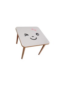 Resim webkapinda Ahşap Çocuk Masası 50x50 Çocuk Oyun Masası Çocuk Aktivite Masası Çalışma Masası Ahşap Konik Ayak 