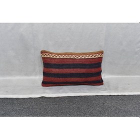Resim Zehra Abla Halı Yeni El Dokuma Dekoratif Lumbar Kilim Kırlent Yastık Kılıfı 6131 