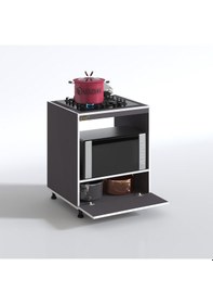 Resim Kenzlife ocak dolabı şehrazat gri 85*70*60 XLARGE kapaklı hazır mutfak ankastre gömme ocak için 