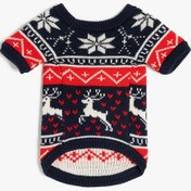 Resim Koton Bisiklet Yaka Köpek Kazağı Lacivert Desenli 5wal90126ht Çok Renkli 