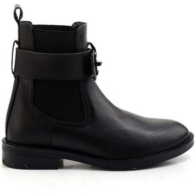 Resim Siyah Hakiki Deri Kadın Bot & Bootie K02724259003 Siyah 