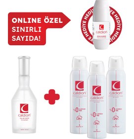 Resim Caldion Classic Kadın Edt Parfüm 100 ml & Deodorant 3*150 ml Avantajlı Set, Roll On HEDİYELİ 