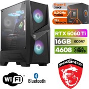 Resim Msı Şafak- Gaming Pc Ddr5 -Rtx 5060Tİ 16GB – Ryzen 5 7500F – 32GB - 64GB Ddr5 Ram – 1 Tb M.2 SSD – Windows 11 Pro 