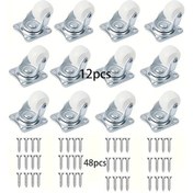 Resim Dashanshop 12 Adet 1 Inç Dönen Tekerlek 48 Vida Ofis Mobilya Dolap Tekeri Beyaz 