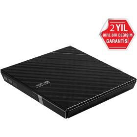 Resim Asus SDRW-08D2S-U Lite, USB 2.0, External, Siyah, Slim, Optik Okuyucu/yazıcı 