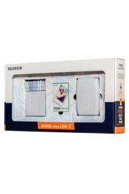 Resim Fujifilm Instax Mini Link 3 Beyaz Akıllı Telefon Yazıcısı Bundle Box 