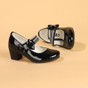 Resim KARAMAZI 752 Rugan Günlük Kız Çocuk 4 cm Topuk Babet Ayakkabı 