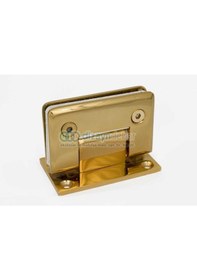 Resim Parlak Sarı Altın Cam Kapı Menteşesi - Ortadan 