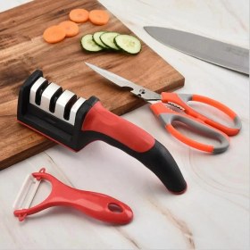 Resim 3'lü Mutfak Seti Bileme + Makas + Soyacak Egonex 