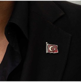 Resim Stillove Gümüş Türk Bayrağı Rozet Sl3325 Gümüş 
