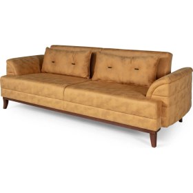 Resim Perla Sofa Madrid Üçlü Yataklı Kanepe Bora Hardal 