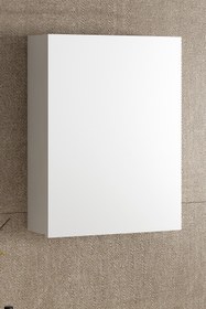Resim ÖZCEDEN Yıldız 45 cm Beyaz MDF Aynalı Asma Banyo Üst Dolabı 