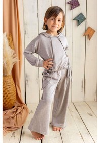 Resim Oliventhekid Kapişonlu Triko Bluz Bej Bej 