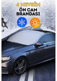 Resim ByLizard Buzlanma Önleyici Araba Brandası Cam Üstü Su Geçirmez Kar Örtüsü Ön Cam Koruyucu 