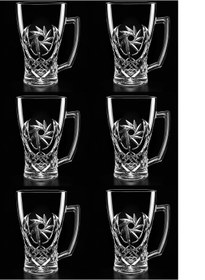 Resim Kulplu Çay Bardağı Kristal Cam 6'lı Pinwheel Made In Poland 250 Ml 