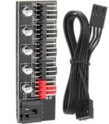 Resim 5 Port Fan Çoklayıcı Y Pwm 4989A Splitter 4 Pin Çoğaltıcı Hub Cpu 
